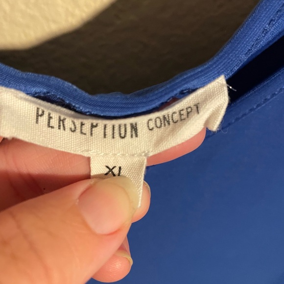 Perception concept women’s blue slit sleeve dress top-XL - Picture 3 of 5